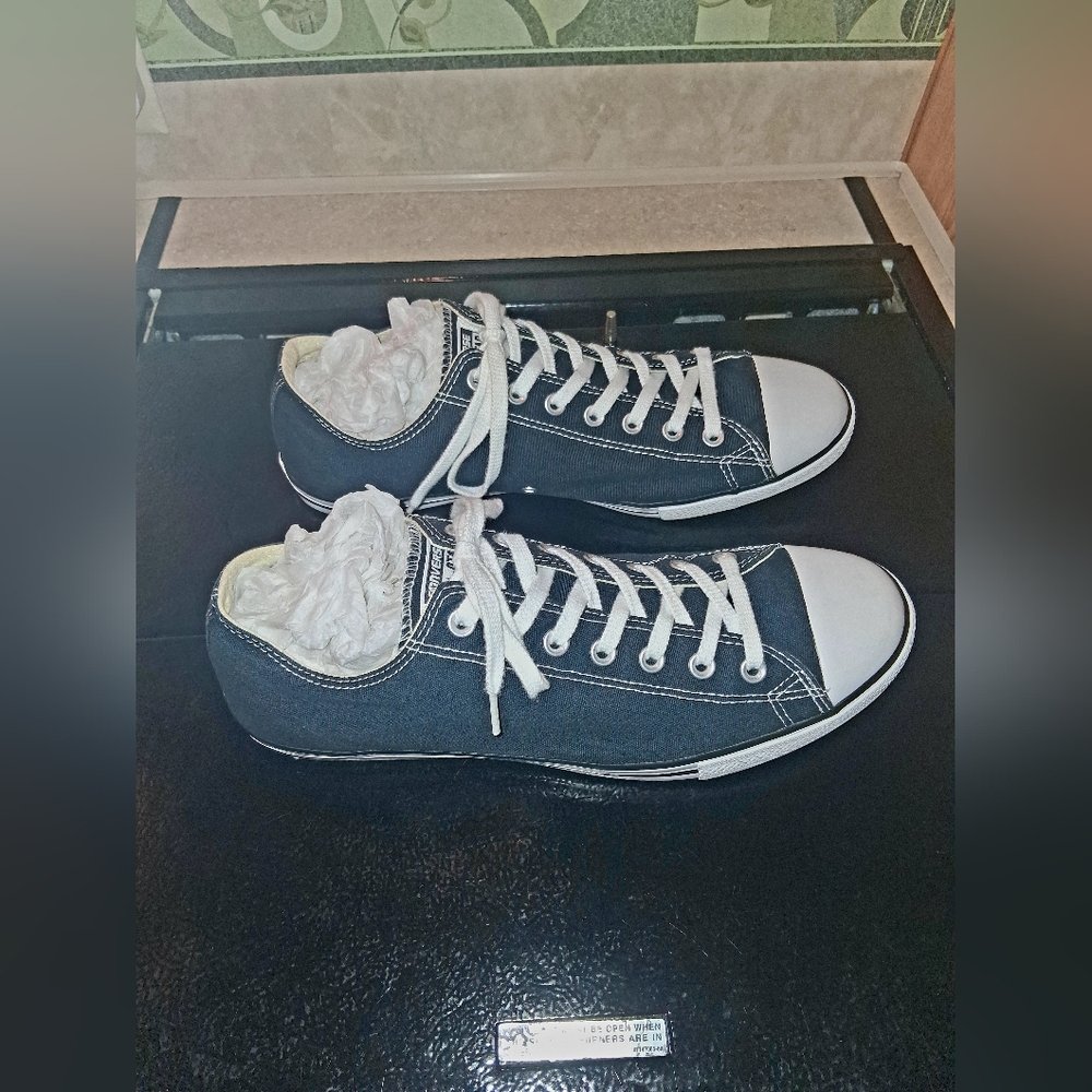 Converse Low Top Sneakers in Black and White - Picture 4 of 11